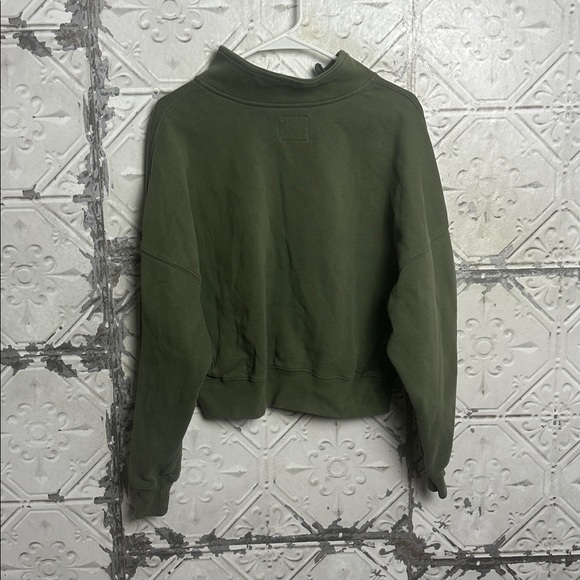 Abercrombie & Fitch Forest Green Women's Half-Zip Sweatshirt - Picture 4 of 6